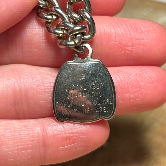 Vintage Funny 10 Commandments Charm Silver Tone Bracelet 50's Jewelry - Picture 11 of 15